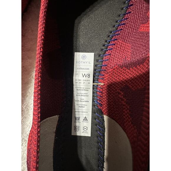 Rothy's The Point Pattern Red Camo Limited Edition Flats Shoes W8 Retired - Picture 11 of 13